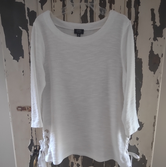 JONES NEW YORK SIGNATURE XL 3/4 SLEEVE WITH GROMMET TIE SIDES - Picture 1 of 7